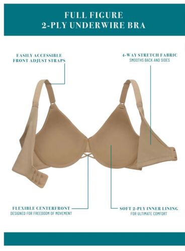 Vanity Fair Radiant Collection Women's 2-Ply Back & Side Smoothing Underwire Bra - Picture 4 of 6