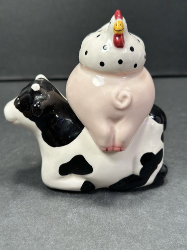 Argilla Art Stack CowPigChicken Porcellana Sale Pepe Shaker Made Filippine LEGGI - Foto 4 di 11