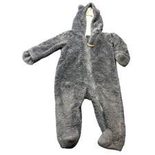 Carter one piece with hood and feet 9 months zipper 100  polyester blue mittens