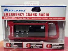 Midland Emergency Crank Radio ER200 Bright Flashlight Charges Phones And Tablets