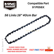 Mac Allister MCSWP2000S-2 Chainsaw Chain 40cm 16" Bar 56 Links  FAST POST