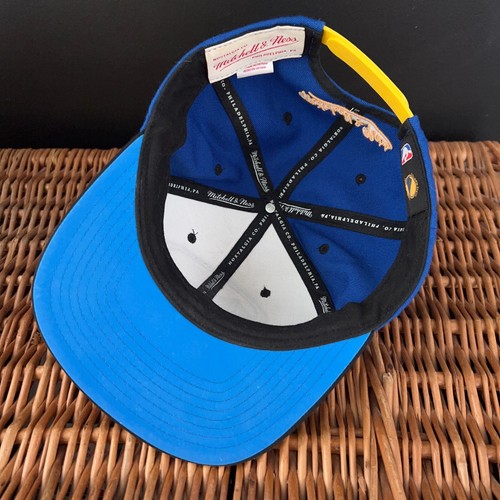 Cappello Golden State Warriors blu nero Mitchell & Ness regolabile misto lana - Foto 8 di 10