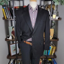 JOS A BANK GORDON Men's Sport Coat Blazer Two Button Solid Black CASHMERE 43R