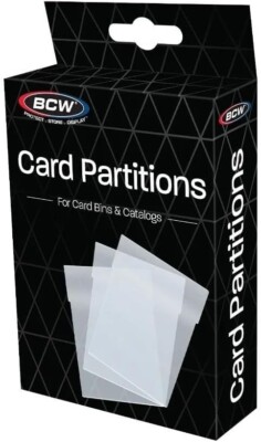 BCW Collectible Card Bin Partitions Clear Works for 1600 3200 Bins and Drawers