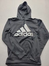 Adidas Womens Hoodie Medium Black White Long Sleeve Solid