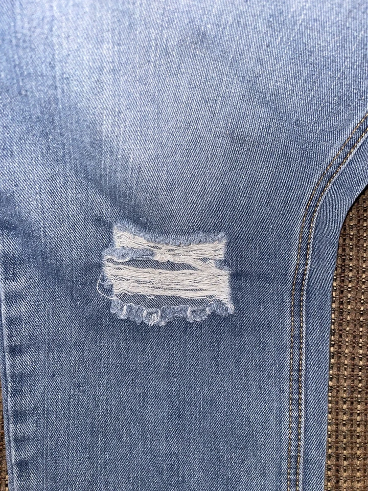 Jeans jeans vintage angustiado Zoo York 32x32 rasgado azul desbotado raro - Imagem 4 de 4