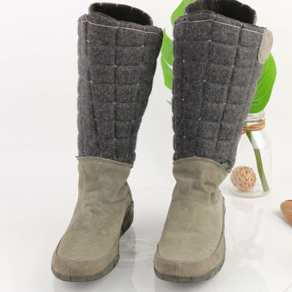 Cushe Women's QuiltTrip Boot Size 11 Tall Waterproof Pull On Gray Suede Quilted - Image 2 of 4