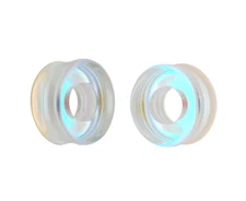 Aurora Borealis Iridescent Glass Tunnels (PG-557) gauges PICK YOUR SIZE