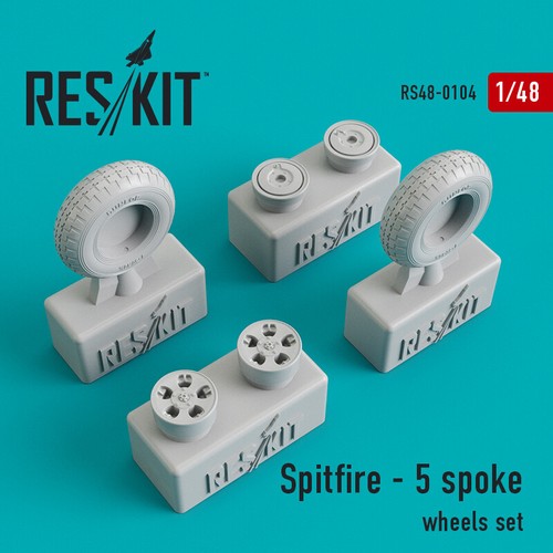 Reskit RS 48-0104 - Resin Räder für Spitfire - 5 Speichen Set Detail Maßstab 1:48 - Bild 9 von 12