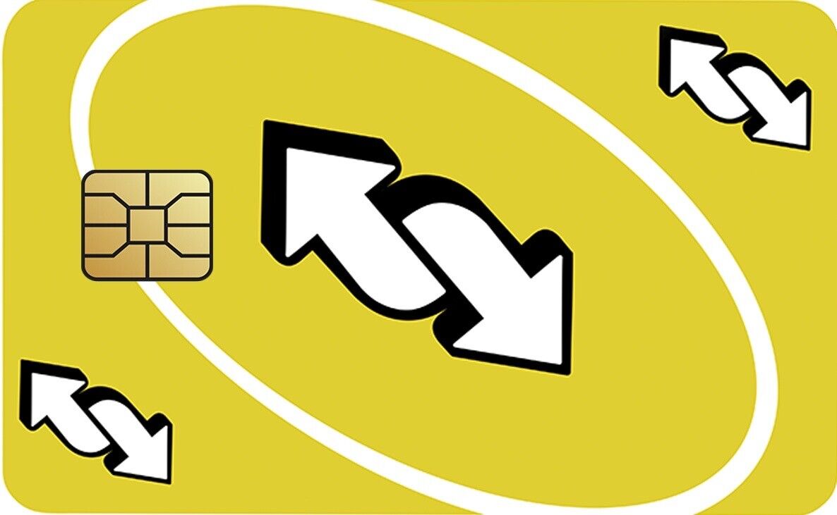 Yellow UNO Reverse Card | Greeting Card