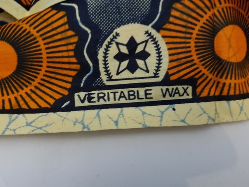 Fabric TEXTIL guaranteed Veritable REAL wax ANGEL african print 77 x 45 inch - Zdjęcie 4 z 6