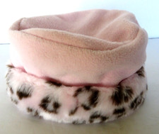 Baby Toddler Girl Bucket Hat Cap 12 Months Pink Leopard Soft Fury Stylish Baby