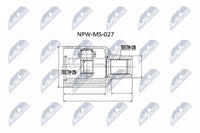 NTY NPW-MS-027 Gelenksatz Antriebswelle Vorderachse Links, Vorderachse Rechts,