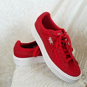 puma basket platform red