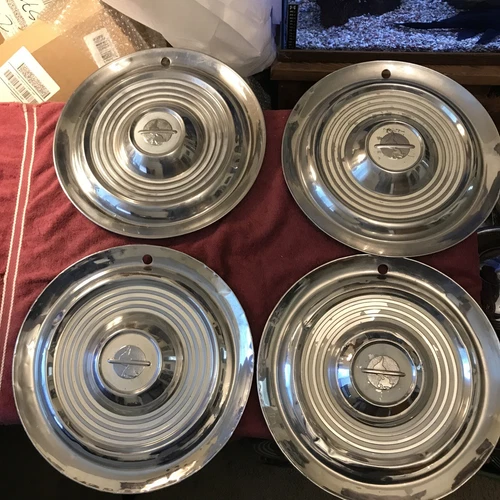 (4) 1954-1955 Oldsmobile 15" Wheel Hub Cap OEM Olds 54 55