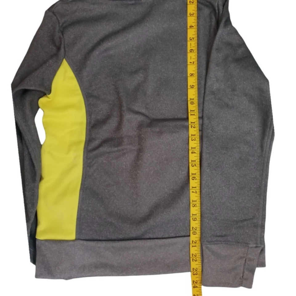 Puma Kids Storm Force 1 пуловер толстовка с капюшоном размер L цвет серый/желтый - Изображение 3 из 4