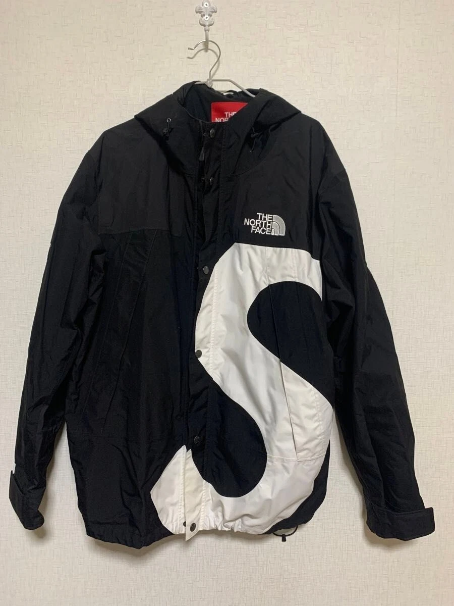 USED Supreme S Logo Mountain Jacket Long Sleeves Black White Men's Size XL