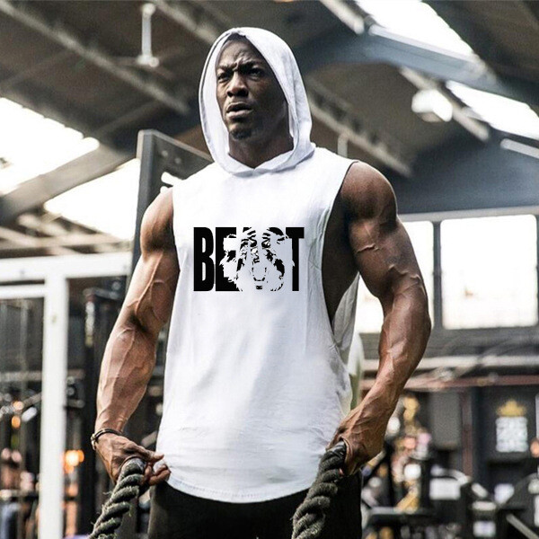 Men Hoodies Tank Top Sleeveless Muscle Gym Bodybuilding Streetwear Workout  Vest | eBay