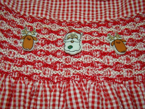 Piccolo Angelo Toddler Girls Size 2 Smocked Christmas Dress Santa Rudolph - Picture 3 of 7