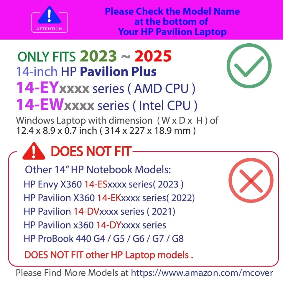 NUEVO Estuche mCover para Portátiles Windows 2023+ 14" HP Pavilion Plus 14-EYxxx 14-EWxxxx Foto 2 de 4