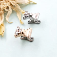 1PC Titanium Micro Dermal Anchor Base With Bow Surface Skin Diver Body Jewelry