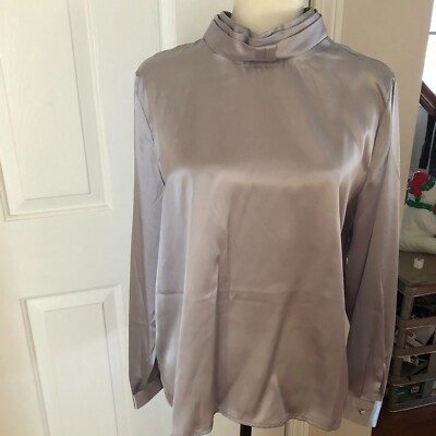 BFA Classics Womens Gray Turtleneck Blouse Size: Large - NEW- FREE SHIPPING