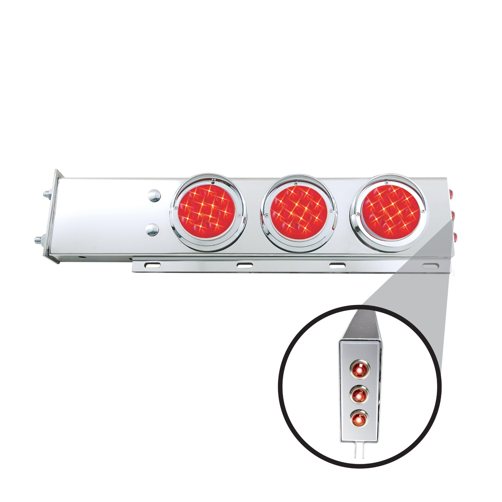 Semi Truck Mud Flap Hangers with Red Light  (Pair)-image