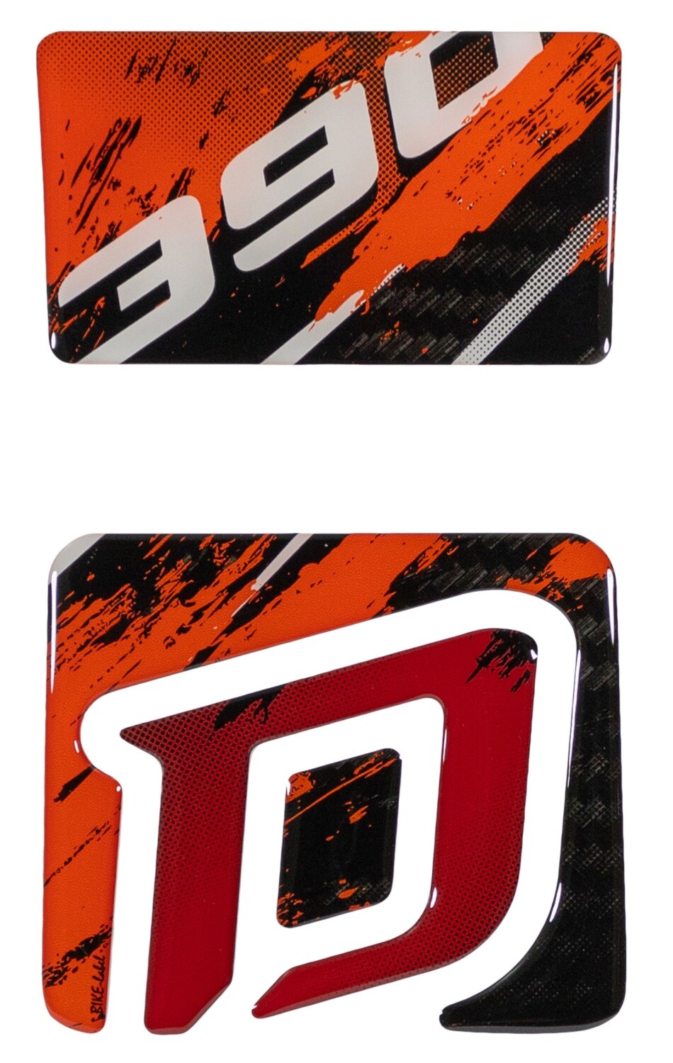 Motorcycle Tank Pad Carbon Splatter Red Orange Compatible with KTM Duke 390