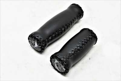 PAAR BEQUEME SCHWARZE LENKERGRIFFE 2 LÄNGEN 125mm + 90mm ''HANDSTICH'' TWIST SHIFT