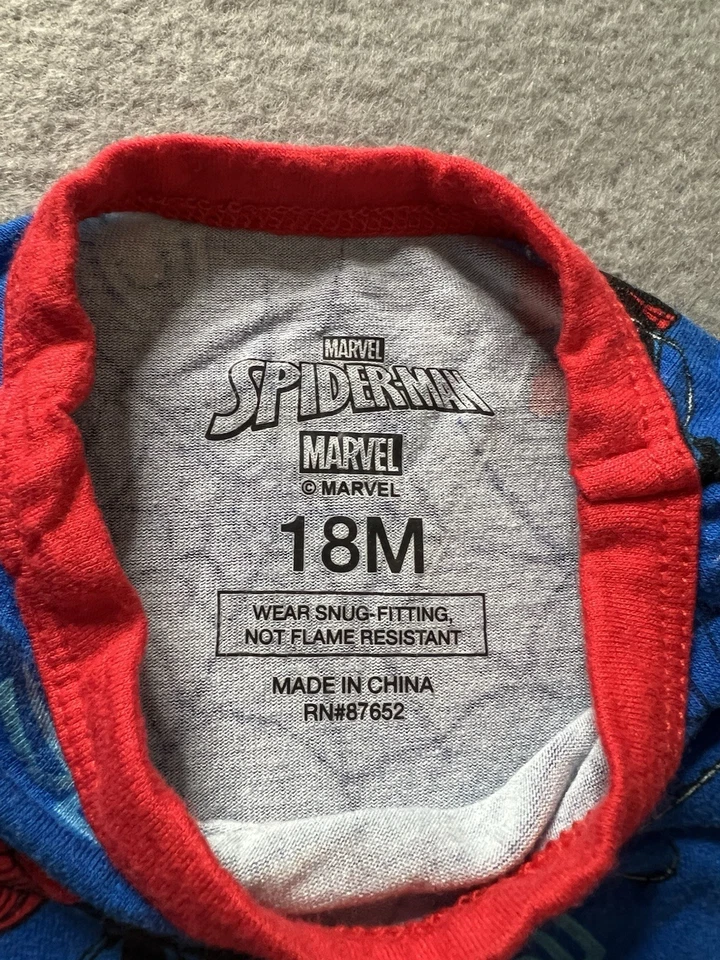 Conjunto de Pijama Marvel Spiderman Niños 18 Meses Top Pantalones Viscosa/Spandex Elastizado Foto 3 de 4