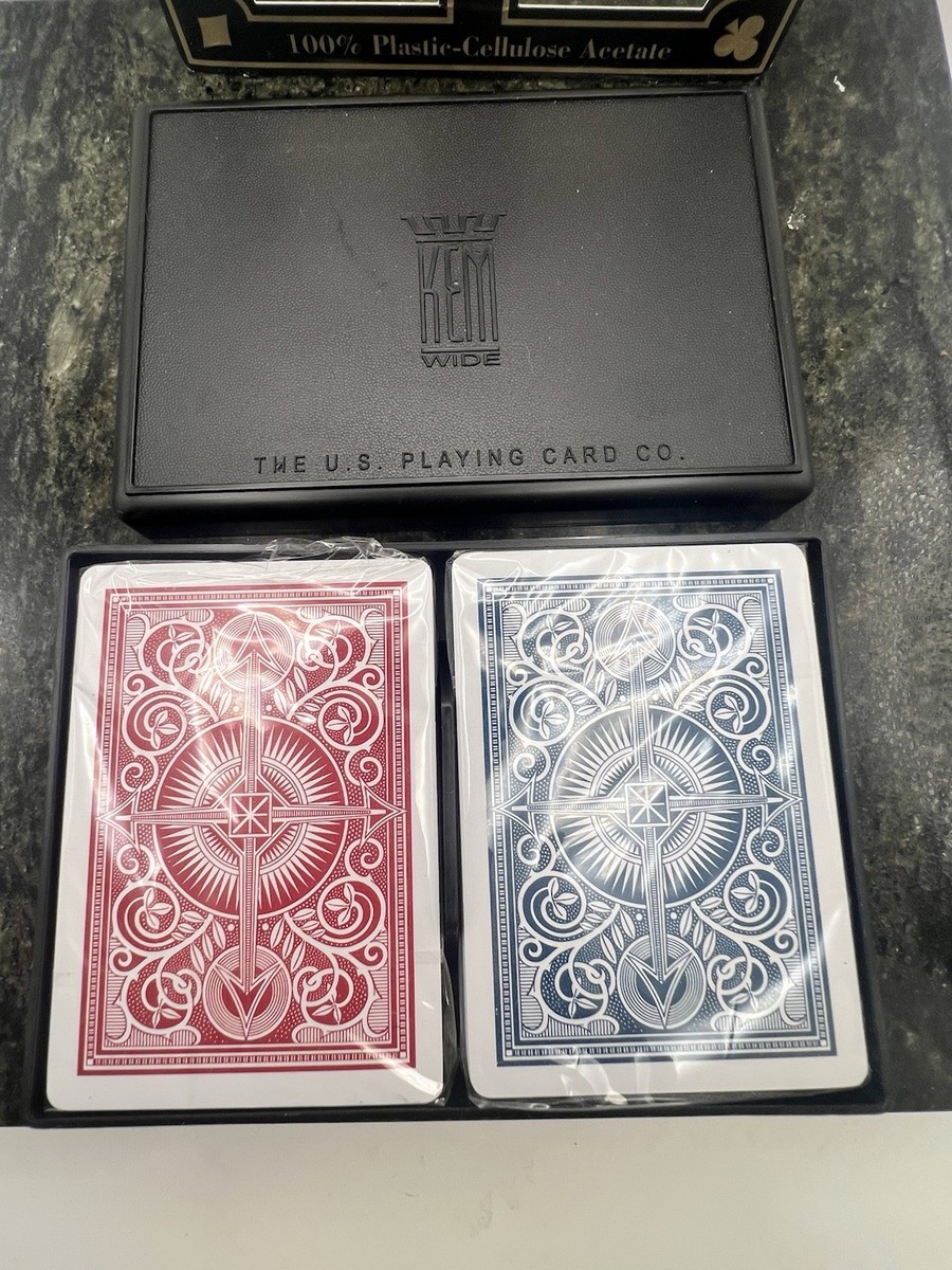 VTG KEM Poker Playing Cards Arrow Wide Jumbo Red Blue Sealed Packs