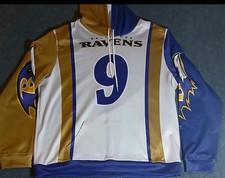 💥McNair Tucker Baltimore Ravens Hoodie Size XL Screen Print Gold Purple White💥