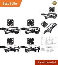 USB Brushless Cooling Fan 4 Pack - Efficient 40mm Fans at 4200 RPM, 22dBA