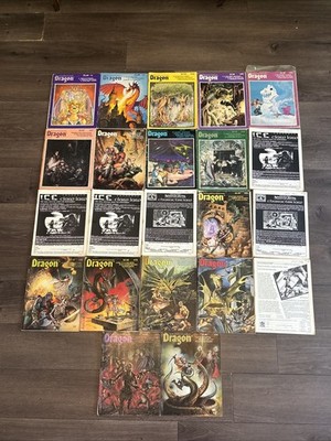 Vintage Dragon Magazine Lot of 22 TSR D&D Dungeons Dragons #40 s-#70 s 1980 s
