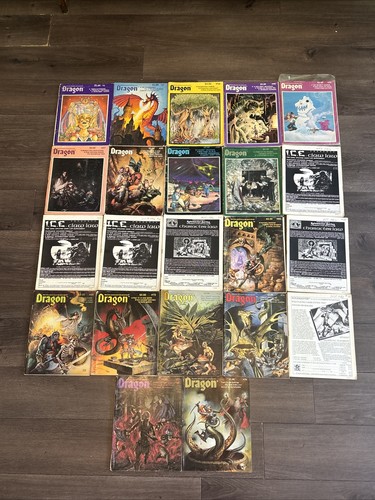 Vintage Dragon Magazine Lot of 22 TSR D&D Dungeons Dragons #40’s-#70’s 1980’s