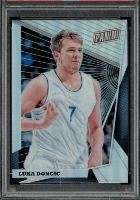 2018 Panini The National VIP Rookie /99 Silver Prizm #90 Luka Doncic RC SP PSA 9 view 5