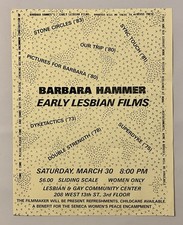 Barbara Hammer, Early Lesbian Films, 1985 super rare film flyer, gay queer movie