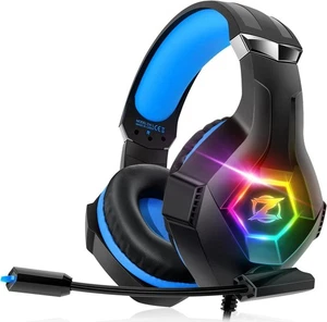 Ozeino 7.1 RGB Casque de jeu Bruit Annulant Mic pour PS5 PS4 Xbox PC