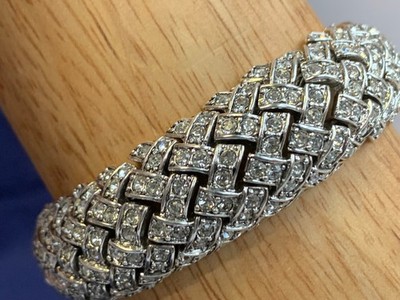 Ciner for Joan Rivers Bracelet 7'' Fashion Jewelry Clear Stone Box Clasp *READ*