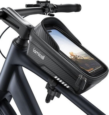 Lamicall 2-in-1 Fahrradtasche Rahmentasche 1,3L wasserdicht mit TPU Touchscreen