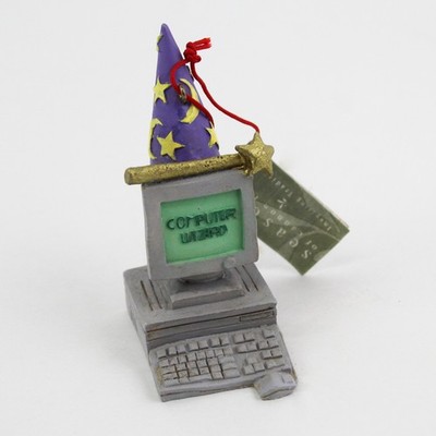 Midwest Seasons Of Cannon Falls Computer Wizard Weihnachtsornament, handgemalt