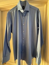 Hugo Boss Camicia Uomo in Twill di Cotone Elasticizzato Blu - 15,5/40