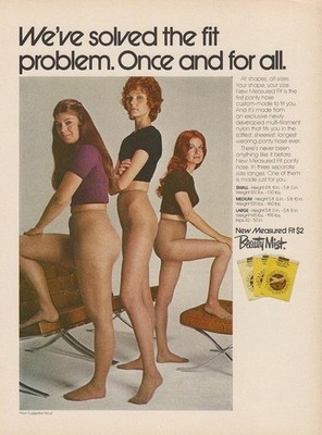 Vintage Beauty Mist Pantyhose Magazine Ad Measured Fit 12x8in Metal Sign Poster