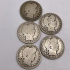 Barber Quarter Lot 5-/pcs 1900, 1901, 1909, 1914, 1916d .Nice Mix Lot #3