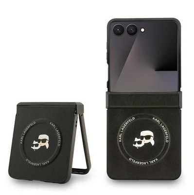 Handyhülle Galaxy Z Flip7 Karl Lagerfeld MagSafe Kunstleder schwarz