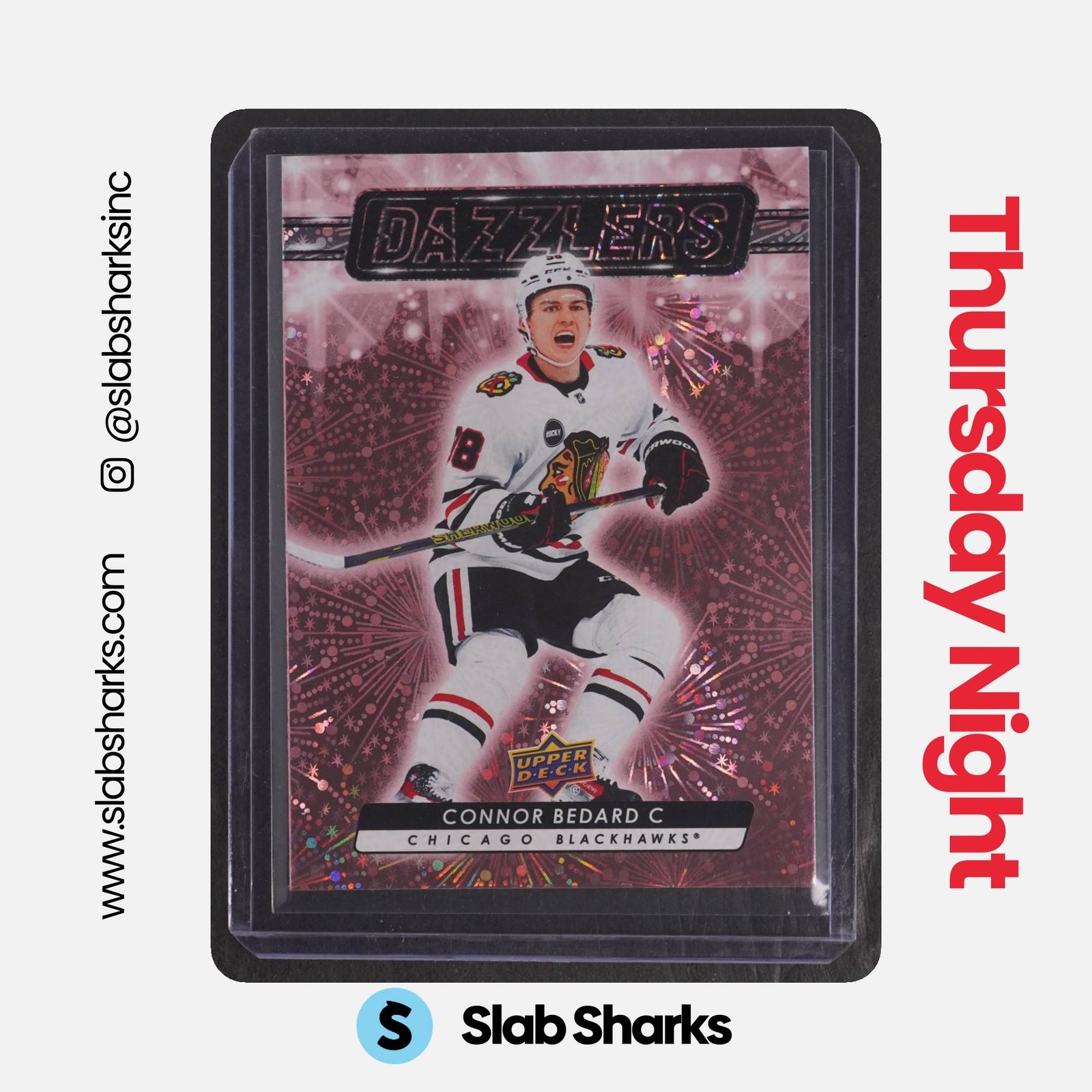 2023 UPPER DECK #DZ-79 CONNOR BEDARD DAZZLERS PINK RC ROOKIE
