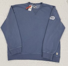 Marine Layer Men's Cloud 9 Fleece Sweatshirt Pullover Large Blue ISO Logo Sleeve