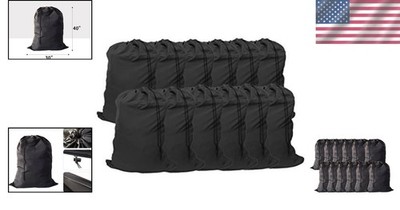 XL Laundry Bag 30x40 - 12 Pack Drawstring Bags for Family