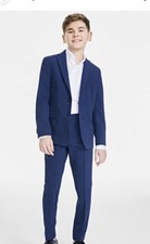 Kenneth Cole Reaction Boys Formal Modern Fit Blue 2 Pc Suit Sz 16 R