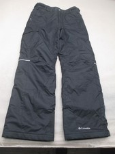 Columbia Size L Kids Black Insulated Adjustable Waist Outdoor Zip Snowpants 401
